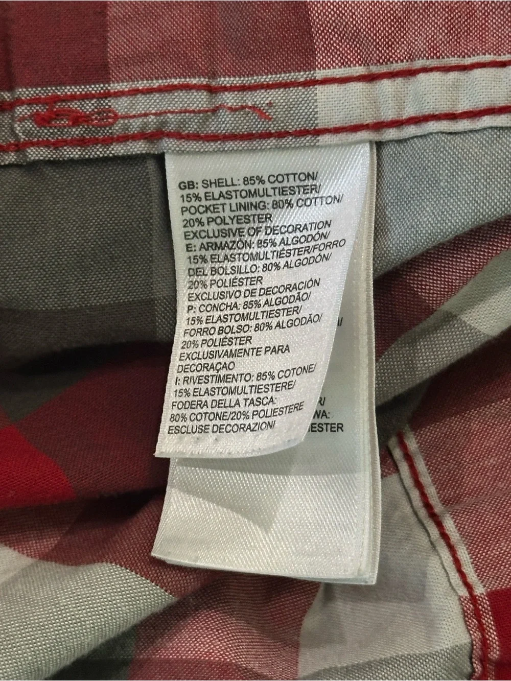 The North Face Red and Gray Short-Sleeve Plaid Button-Down Shirt